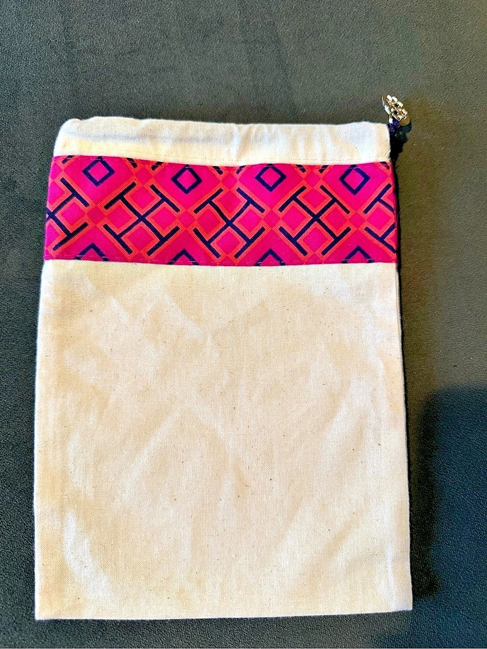 Tory Burch Dust Bag / Drawstring Pouch Pink & White